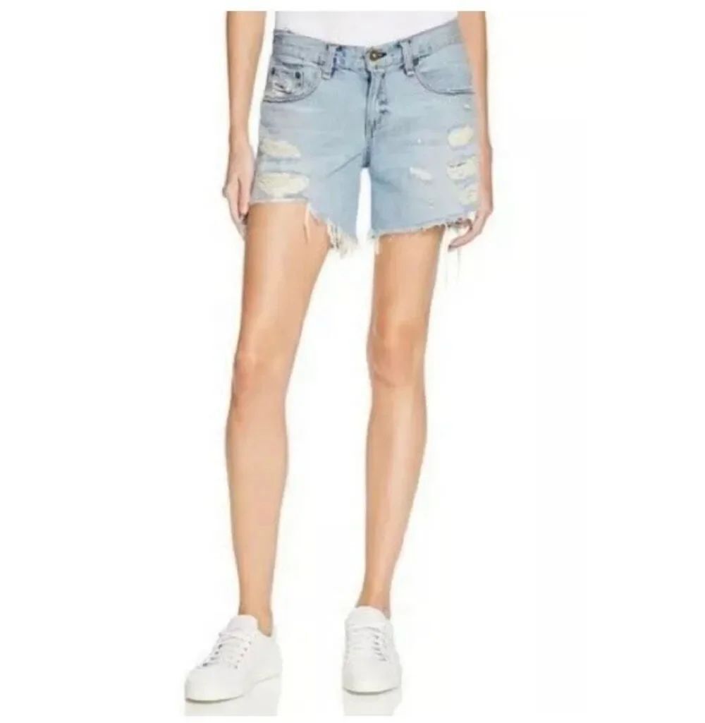Rag & Bone Distressed Denim Boyfriend Shorts in Dixon Wash Size 27